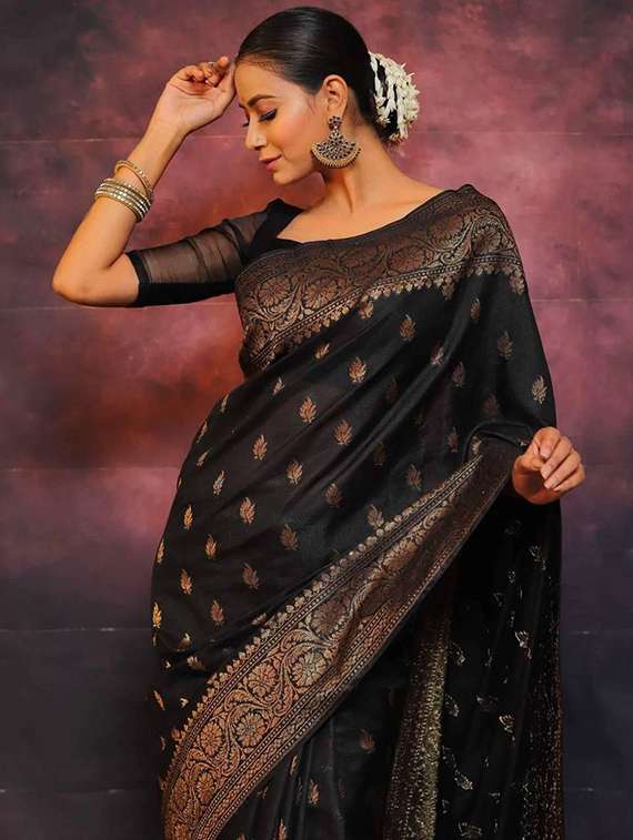 women self design banarasi saree with blouse - 22253510 -  Standard Image - 3