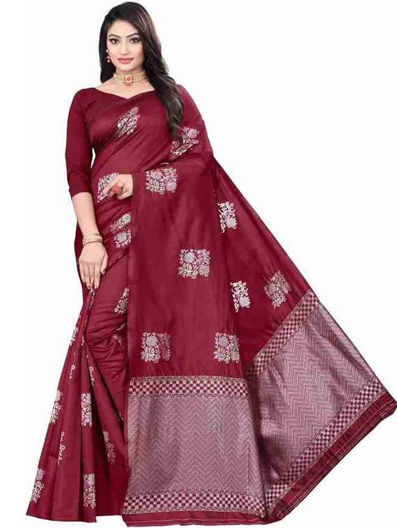 women self design banarasi saree with blouse