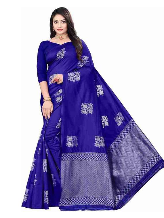 women self design banarasi saree with blouse