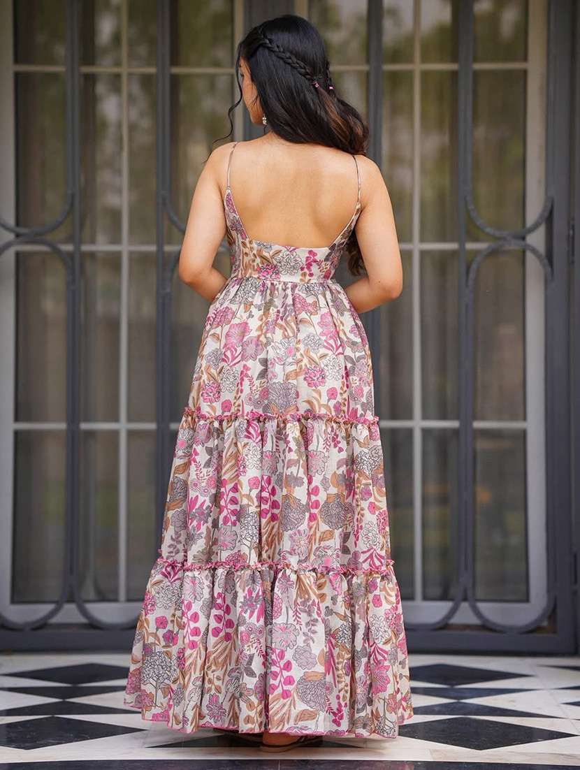 women floral sweetheart neck tiered maxi dress - 22253554 -  Standard Image - 3