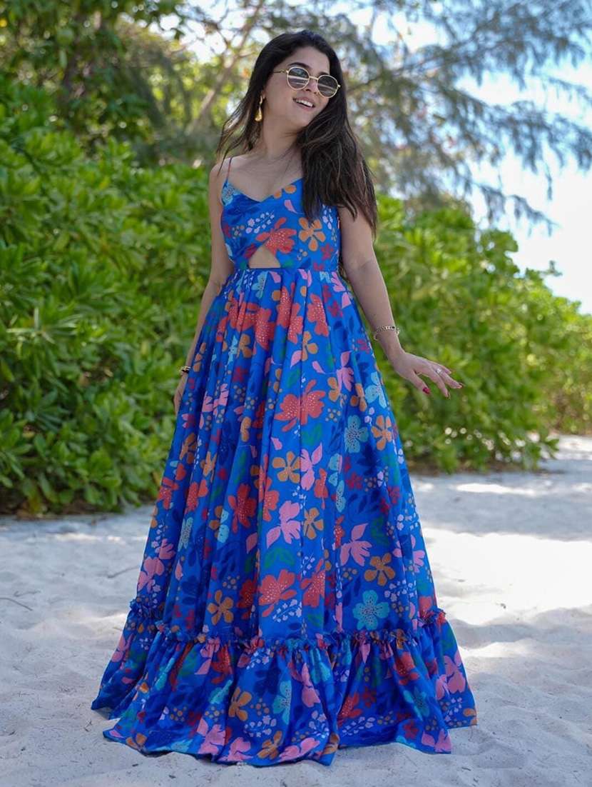 women floral sweetheart neck tiered maxi dress
