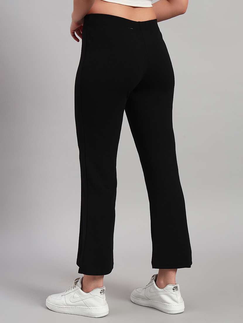 women solid mid rise bootcut trouser - 22253603 -  Standard Image - 3