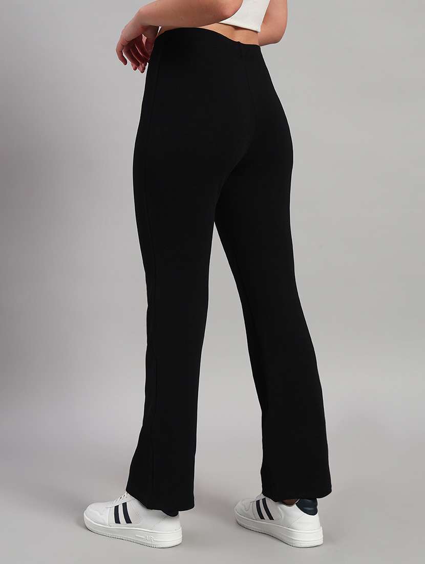 women solid mid rise bootcut trouser - 22253604 -  Standard Image - 3