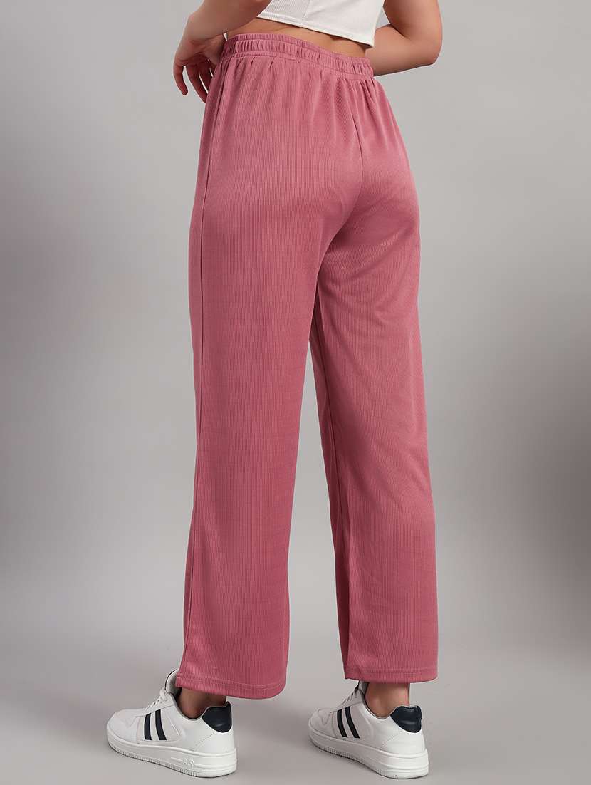 women solid mid rise wide leg trouser - 22253610 -  Standard Image - 3