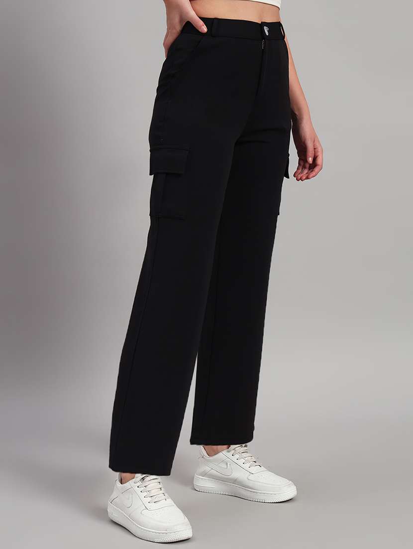 women solid mid rise cargo - 22253611 -  Standard Image - 3