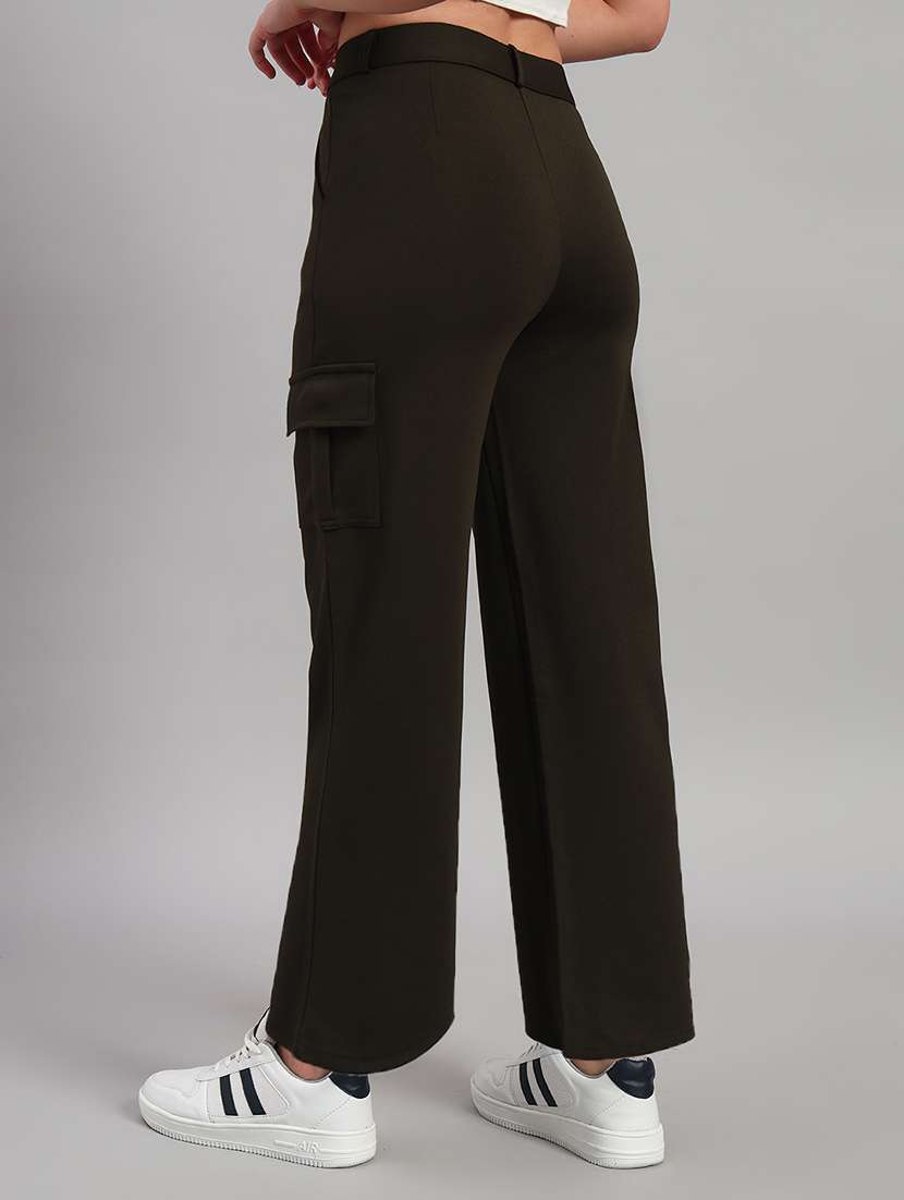 women solid mid rise cargo - 22253612 -  Standard Image - 3