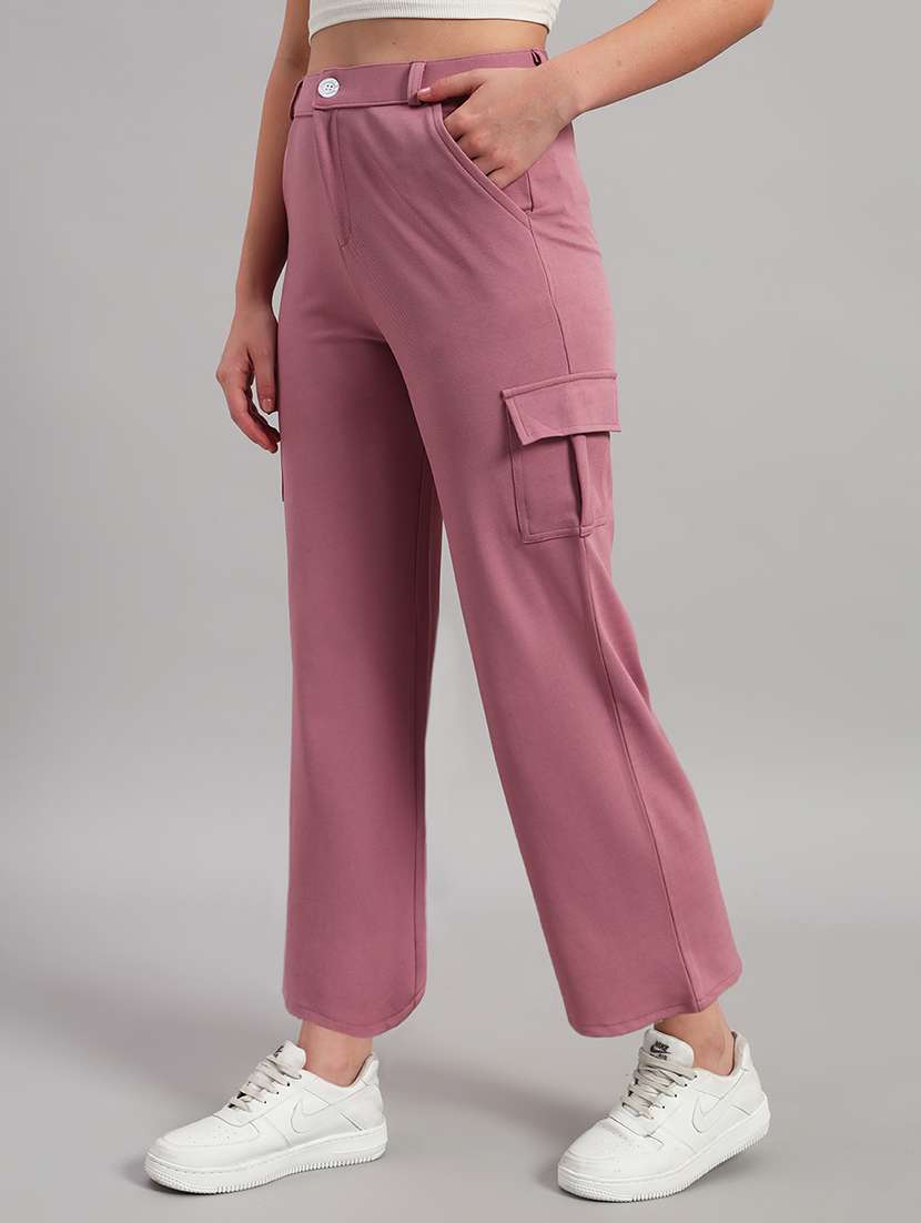 women solid mid rise cargo - 22253613 -  Standard Image - 3