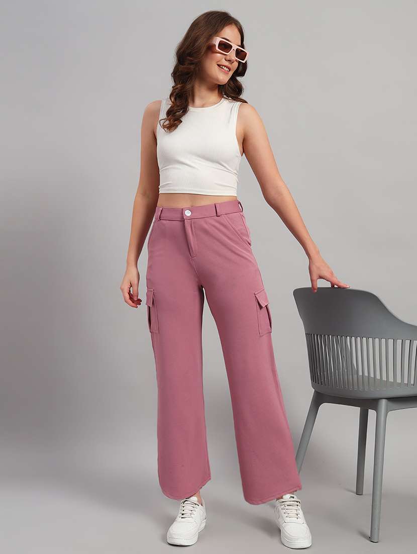 women solid mid rise cargo - 22253613 -  Standard Image - 5