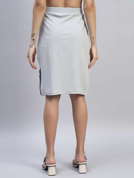 women solid high rise bodycon skirt - 22253634 -  Standard Image - 3