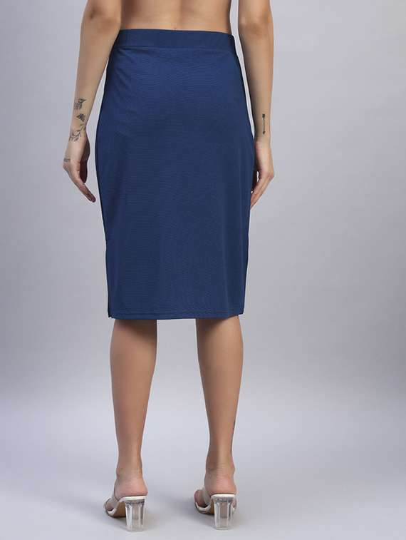 women solid high rise bodycon skirt - 22253635 -  Standard Image - 3