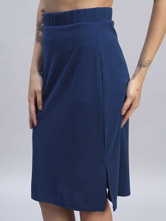 women solid high rise bodycon skirt - 22253635 -  Standard Image - 5