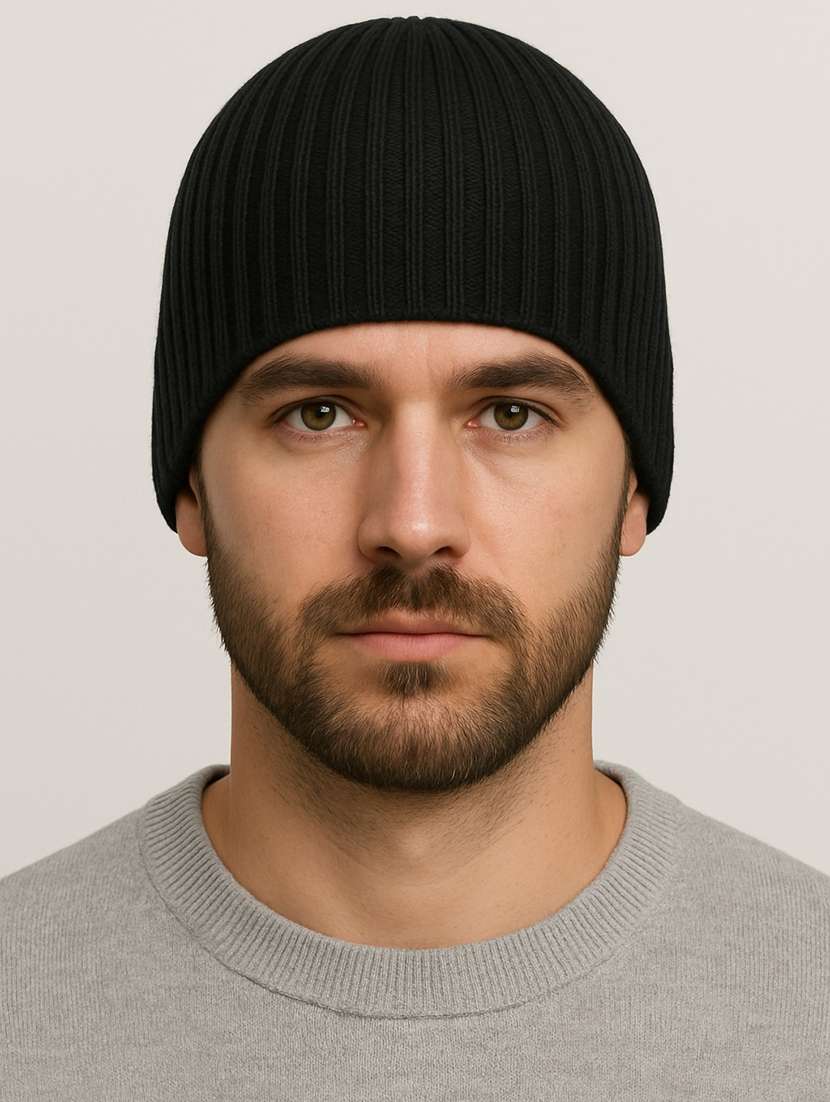 men solid ribbed knit winter beanie  - 22253642 -  Standard Image - 3