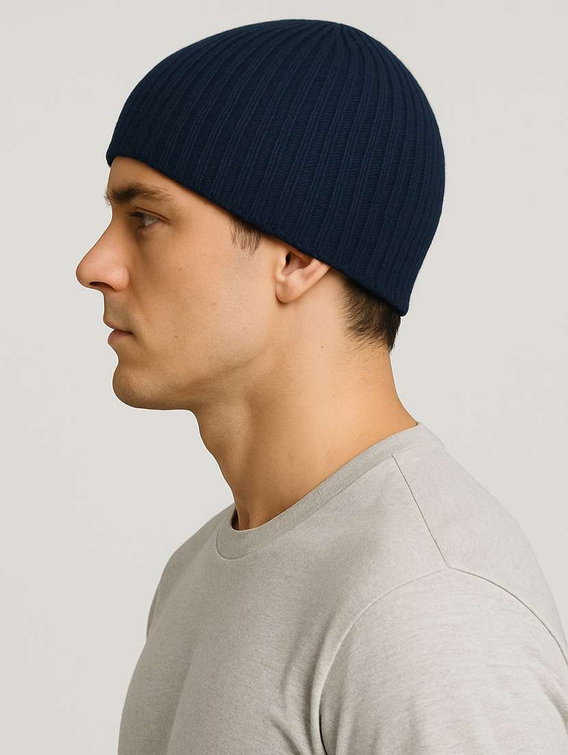 men solid ribbed knit winter beanie  - 22253647 -  Standard Image - 3