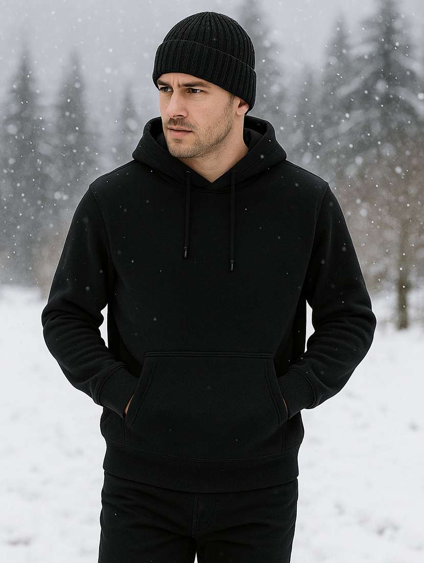 men solid ribbed knit winter beanie 