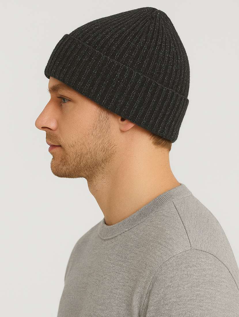 men solid ribbed knit winter beanie  - 22253649 -  Standard Image - 3