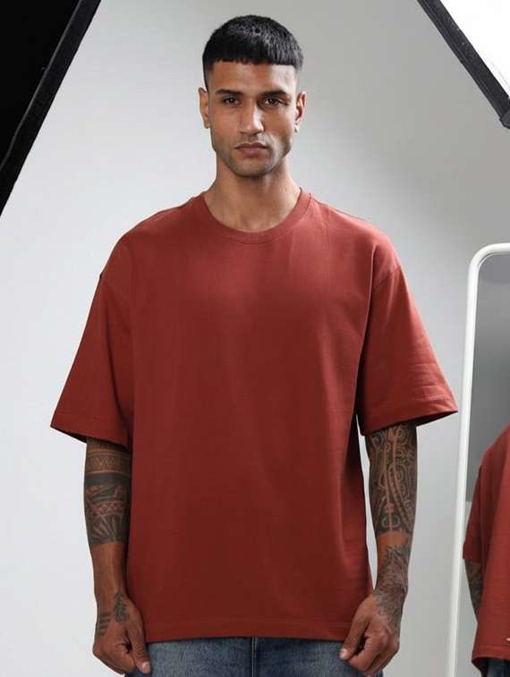 men solid short sleeve oversized t-shirt