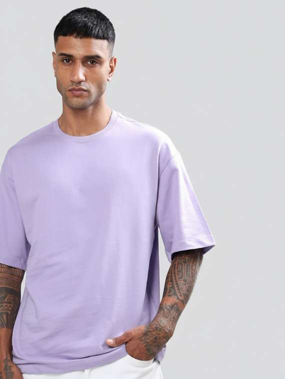 men solid short sleeve oversized t-shirt