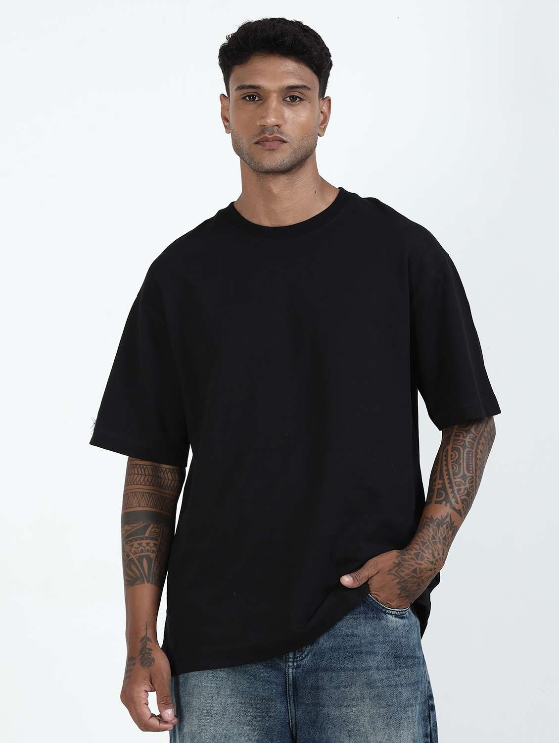men solid short sleeve oversized t-shirt