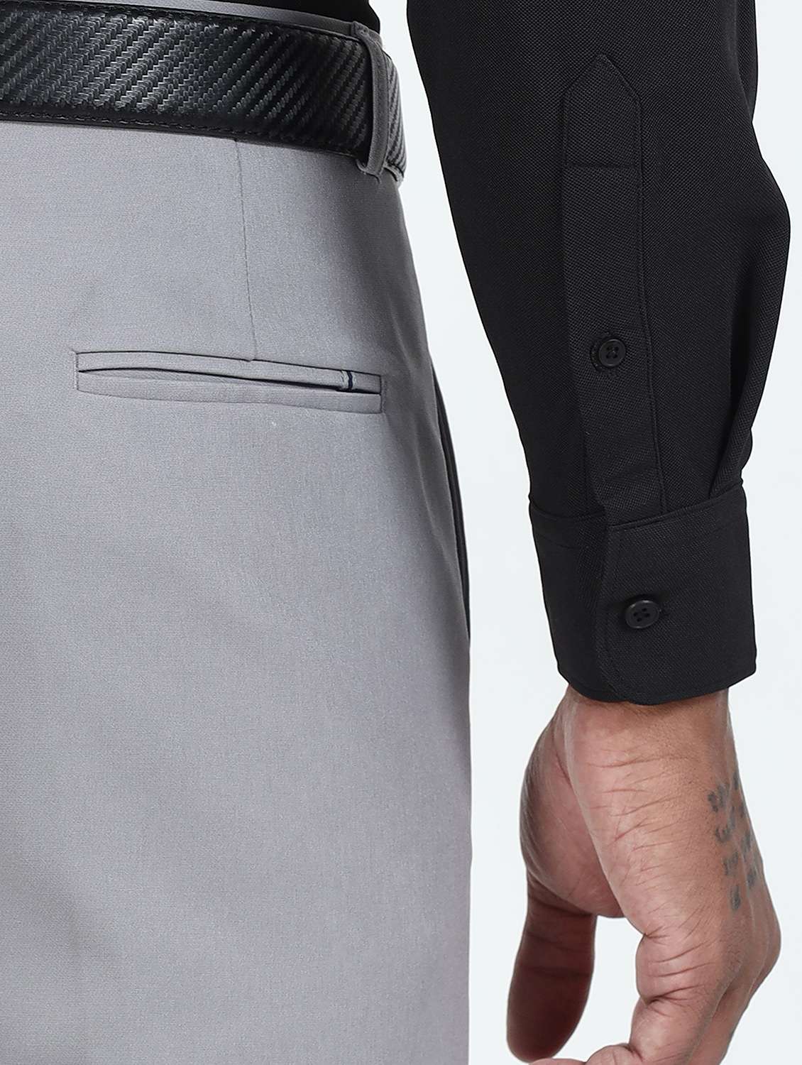 men solid collared long sleeve shirt - 22253756 -  Standard Image - 3