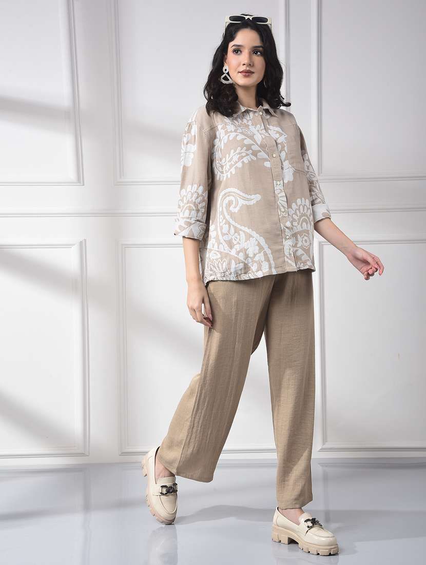 women printed collared long sleeve shirt - 22253786 -  Standard Image - 3