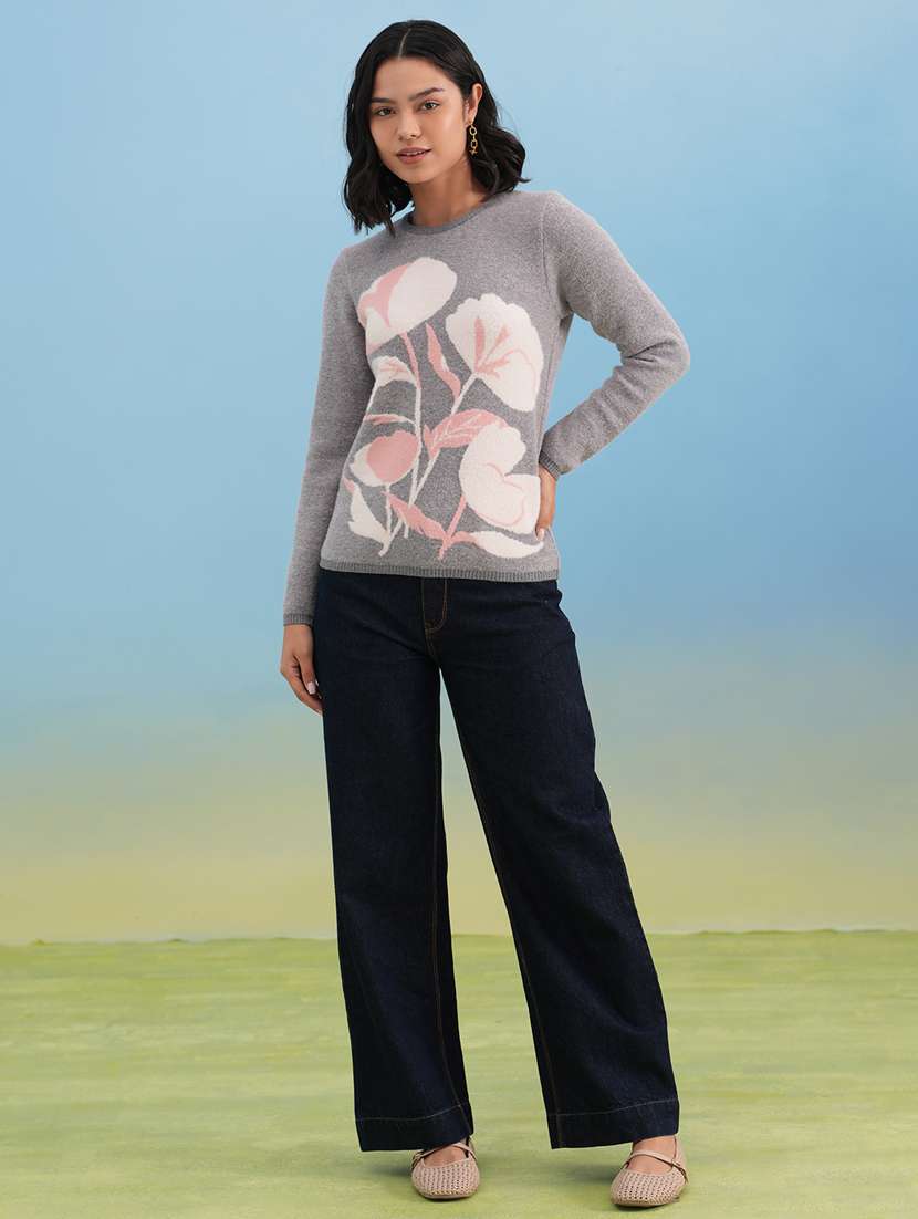 women floral long sleeve pullover - 22253804 -  Standard Image - 5