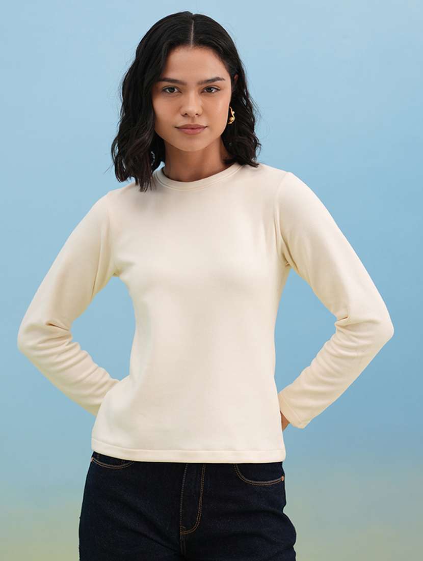 women solid long sleeve t-shirt