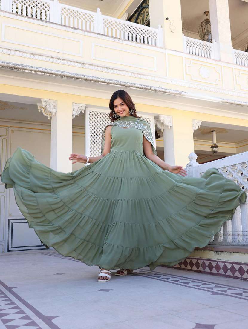 women solid shoulder strap kurta dupatta set - 22253824 -  Standard Image - 5