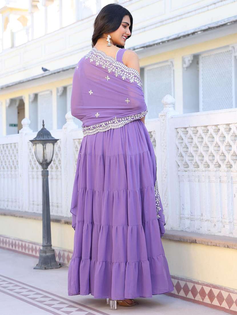 women solid shoulder strap kurta dupatta set - 22253825 -  Standard Image - 3