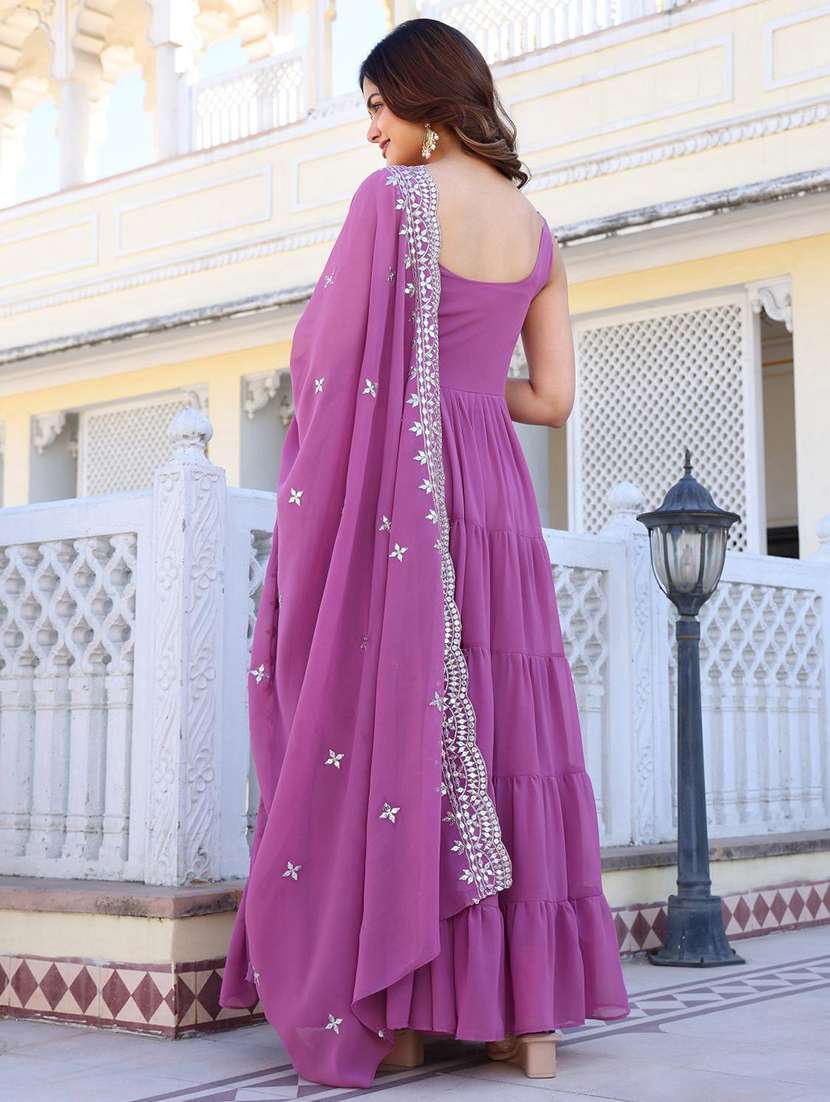 women solid shoulder strap kurta dupatta set - 22253826 -  Standard Image - 3