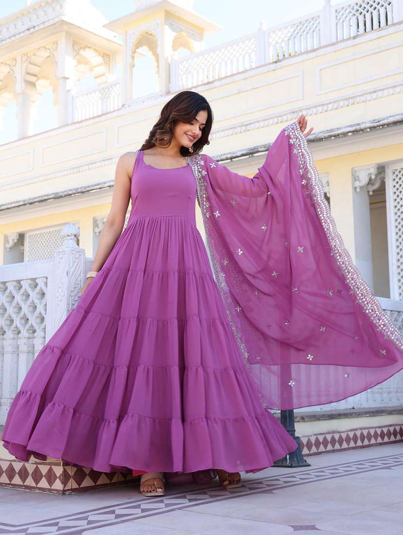 women solid shoulder strap kurta dupatta set - 22253826 -  Standard Image - 5