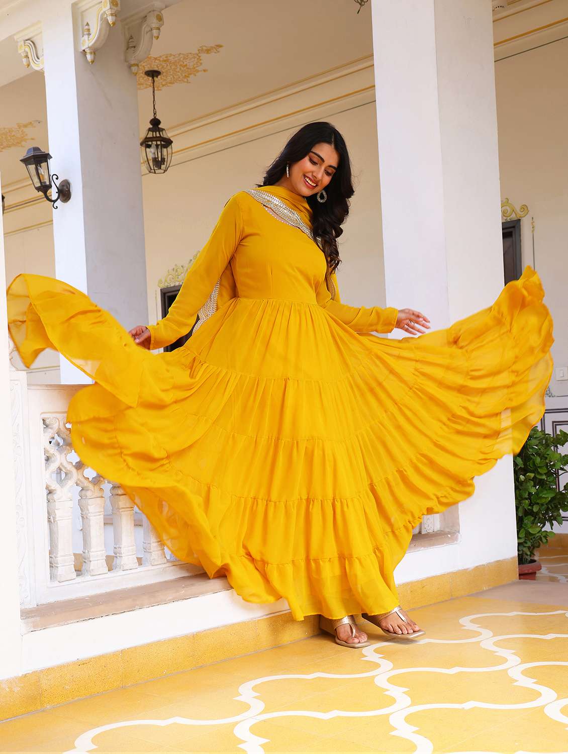 women solid long sleeve kurta dupatta set - 22253843 -  Standard Image - 5