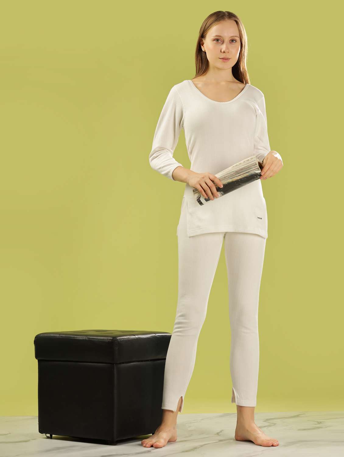 women solid three quarter sleeve thermal top- set of 2 - 22253963 -  Standard Image - 5