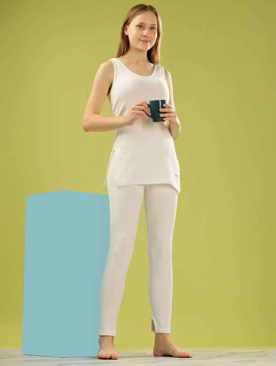 women pack of 2 solid mid rise thermal bottom - 22253975 -  Standard Image - 5