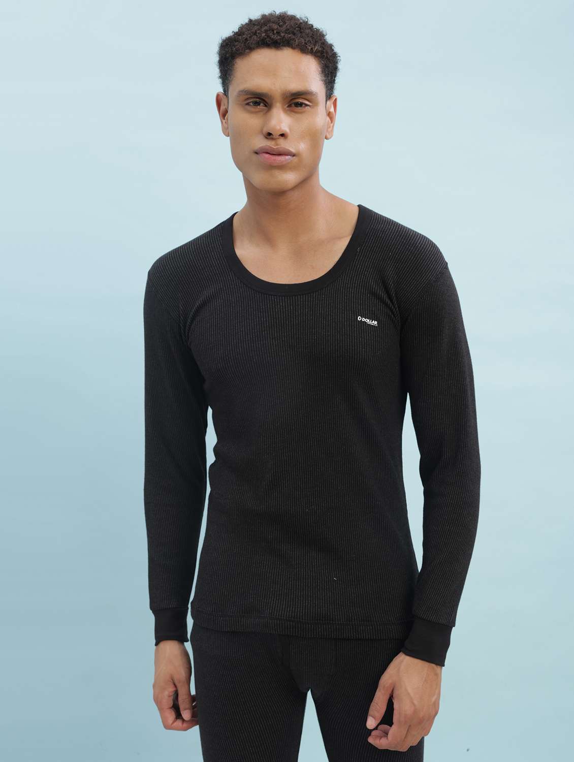 men solid full sleeve thermal top
