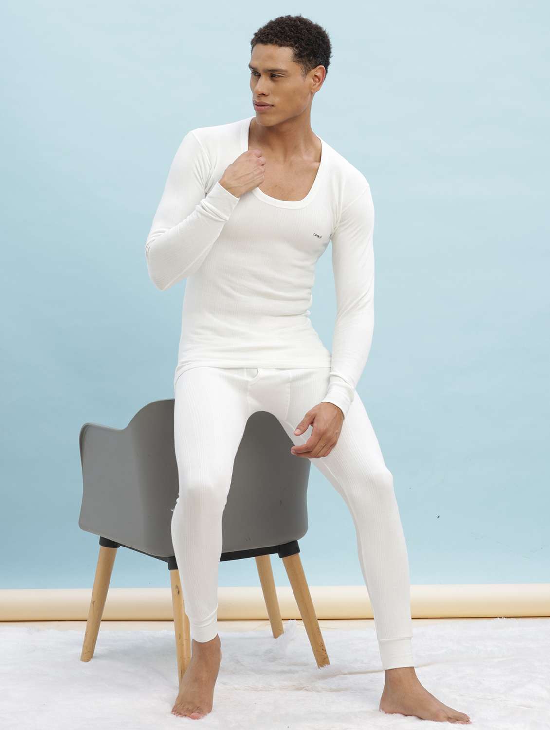 men pack of 2 solid full sleeve thermal top - 22253984 -  Standard Image - 5