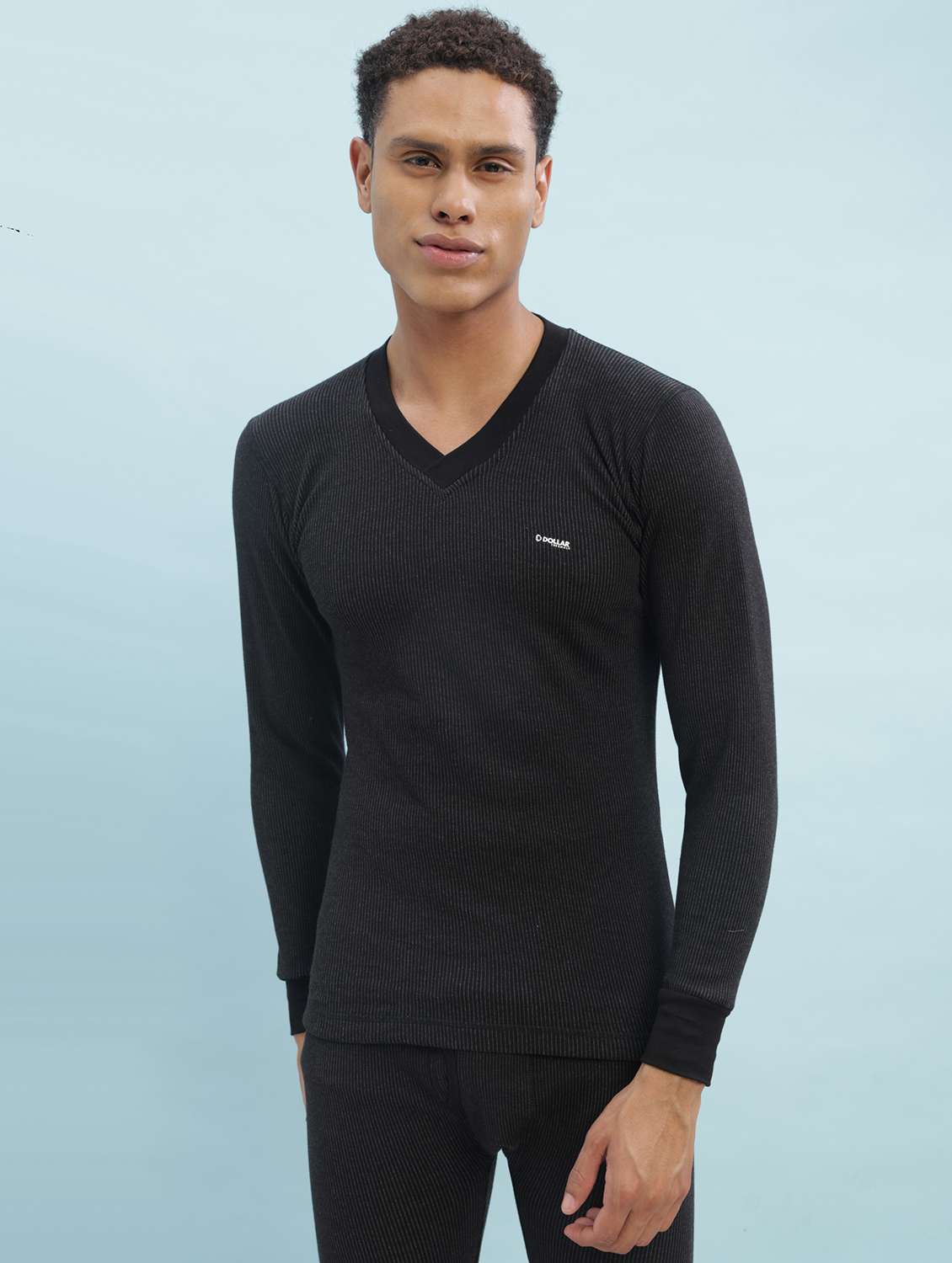 men solid full sleeve thermal top