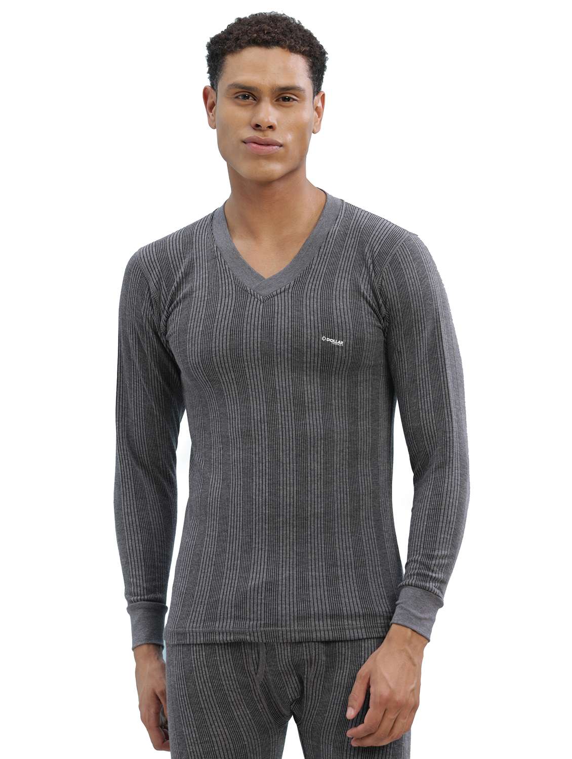 men solid full sleeve thermal top