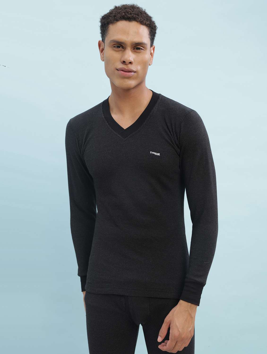 men solid full sleeve thermal set