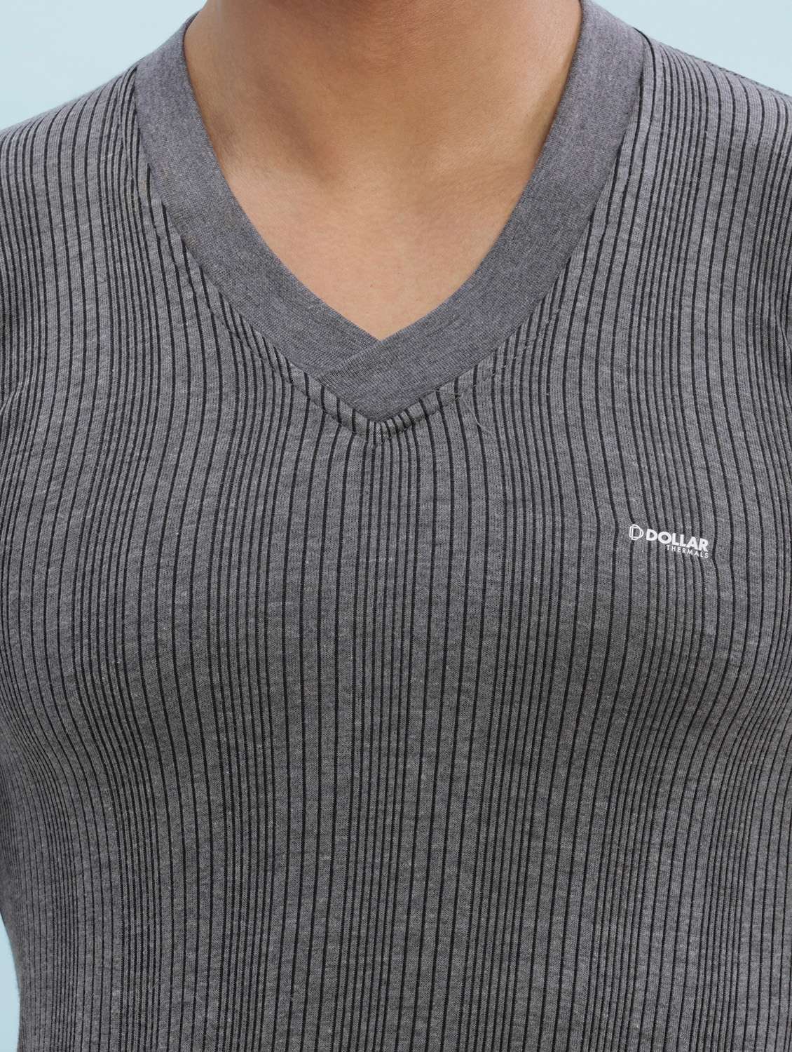 men solid half sleeve thermal top - 22254021 -  Standard Image - 5