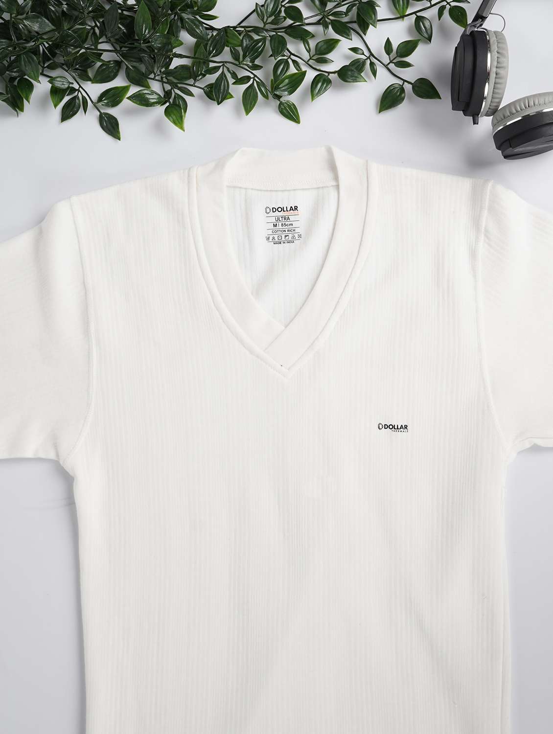 men solid half sleeve thermal top - 22254023 -  Standard Image - 3