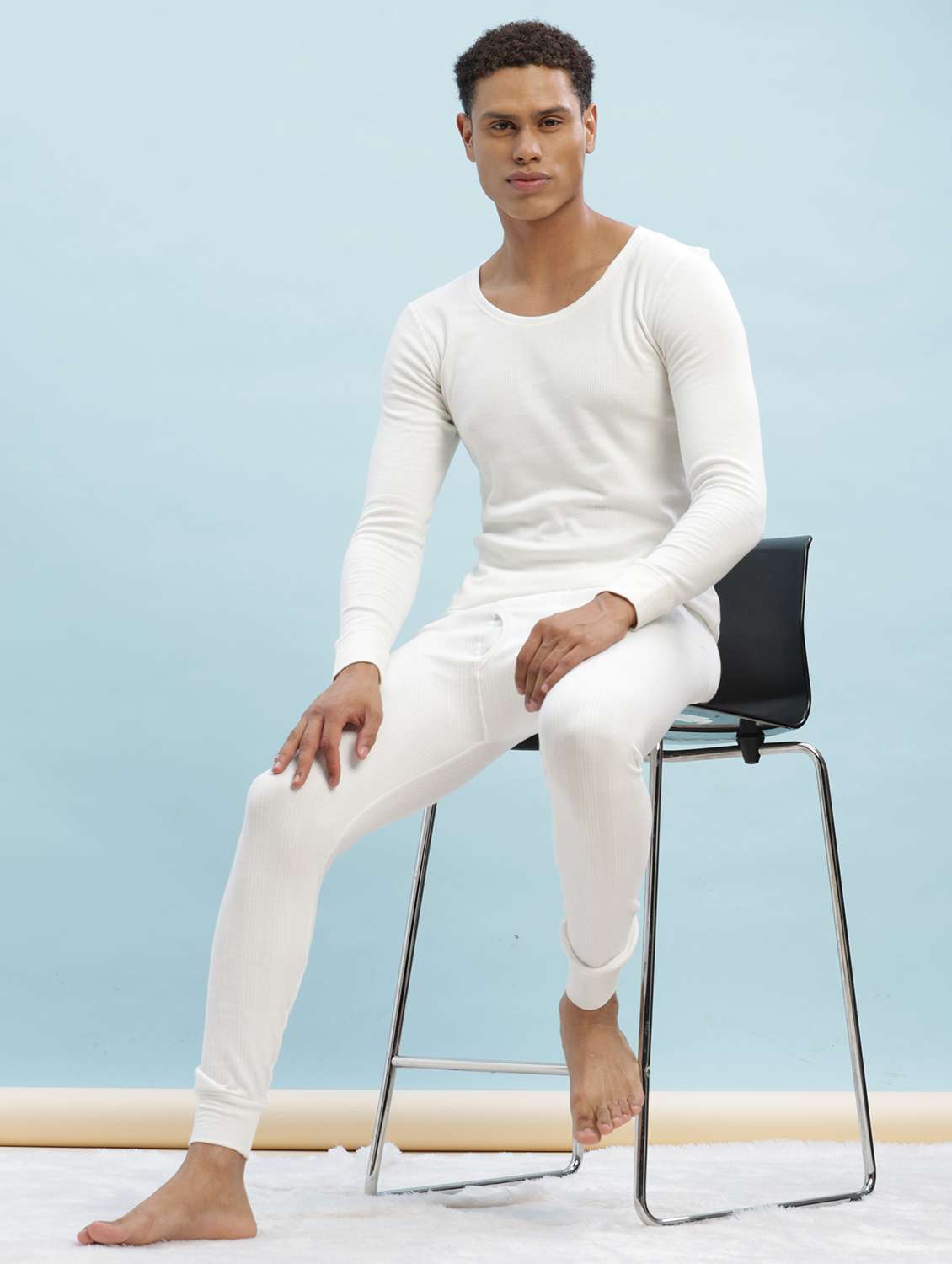 men pack of 2 solid thermal bottom - 22254032 -  Standard Image - 5