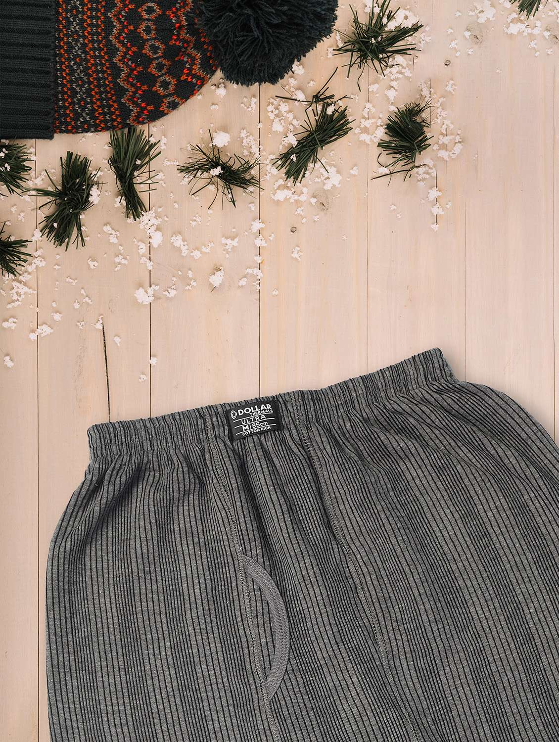 men solid mid rise thermal bottom - 22254033 -  Standard Image - 3