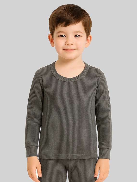 boys solid long sleeve thermal top