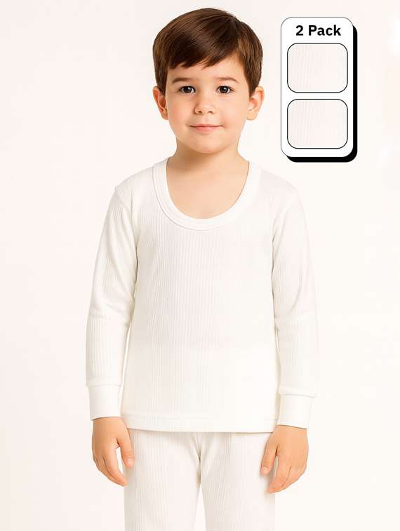 boys pack of 2 solid long sleeve thermal top