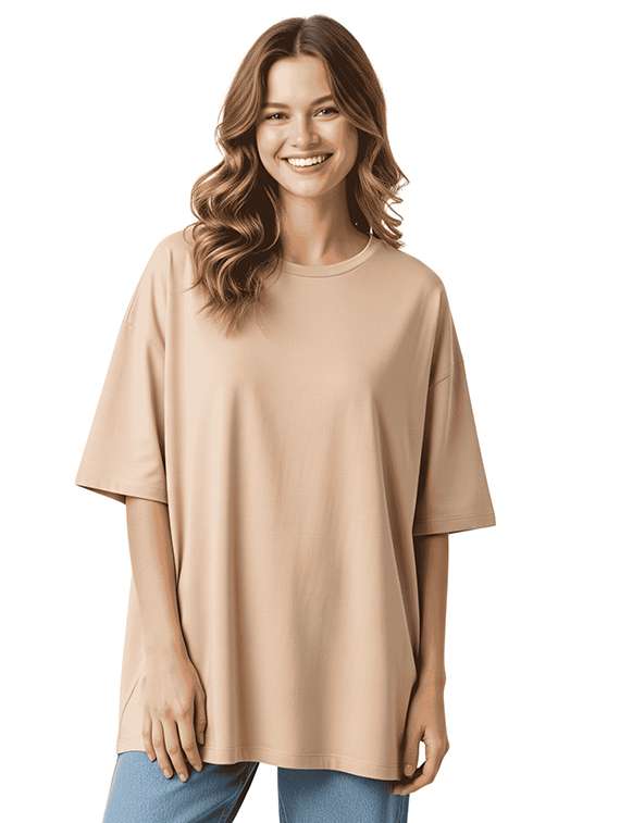 women solid short sleeve oversized t-shirt