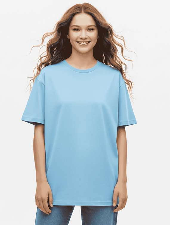 women solid short sleeve oversized t-shirt