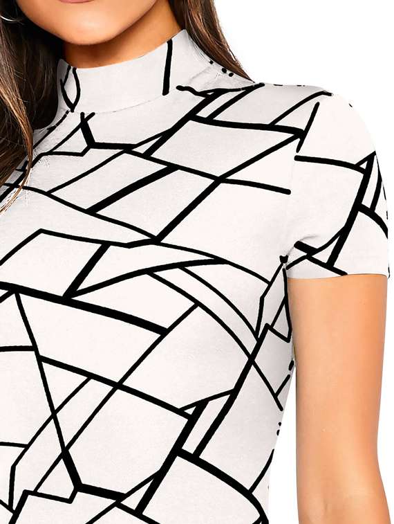 women printed short sleeve bodycon dress - 22254453 -  Standard Image - 5