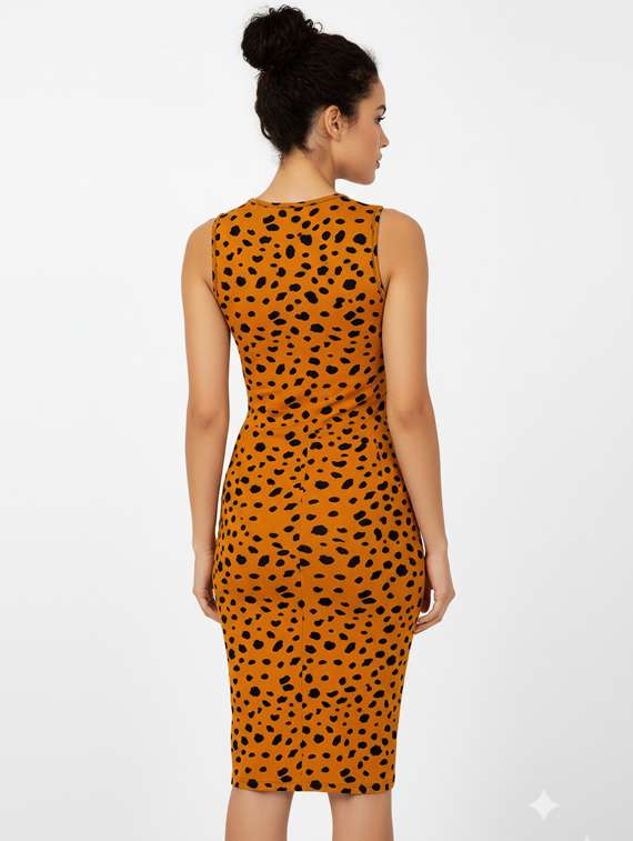 women animal print sleeveless bodycon dress - 22254470 -  Standard Image - 3