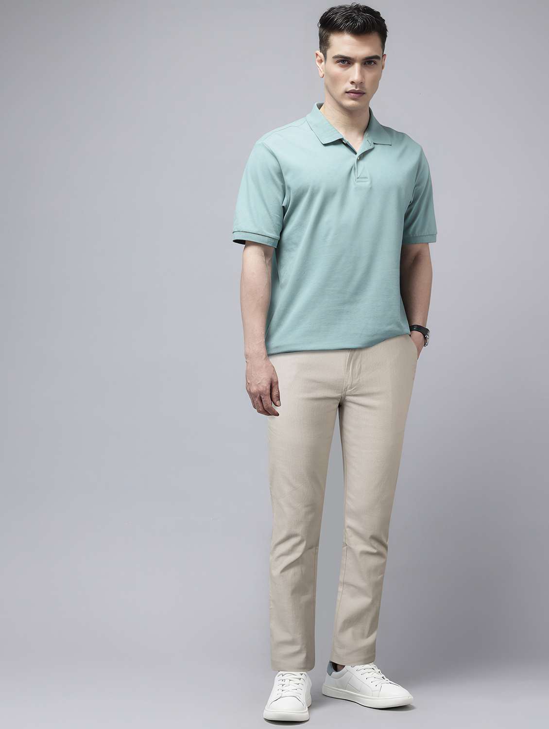 men solid mid rise slim fit chinos  - 22254929 -  Standard Image - 3