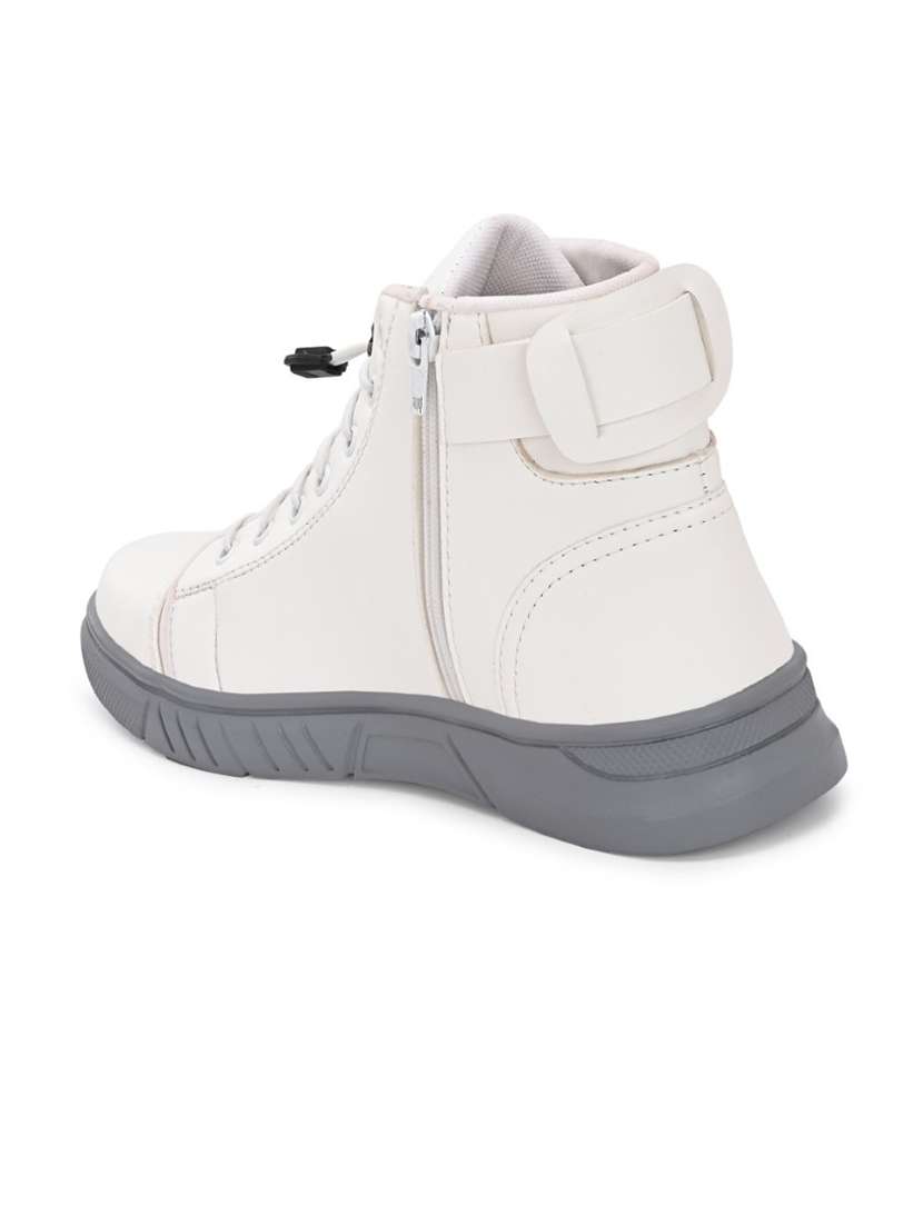 Men White Lace Up Boot - 22254968 -  Standard Image - 3